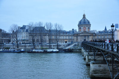 Pont des arts across the seine in paris, france