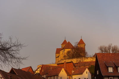 Low angle view of buildings against sky