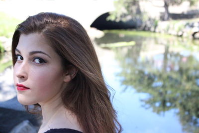 Close-up portrait of young woman