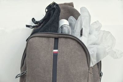 Close-up of shoes over white background