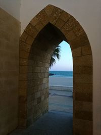 View of historical building from sea