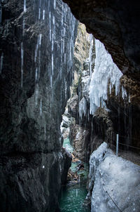 Scenic view of waterfall