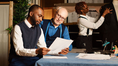 Business colleagues working at office