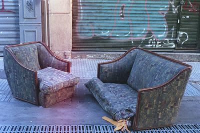 Empty chairs and tables at home