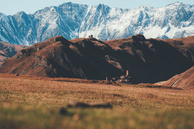 Scenic view of mountains against sky