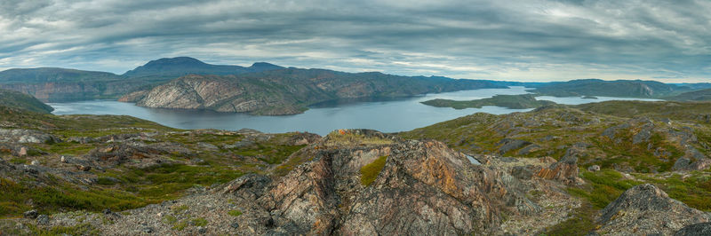 Panoramic view of mountains against sky