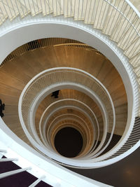 High angle view of spiral stairs