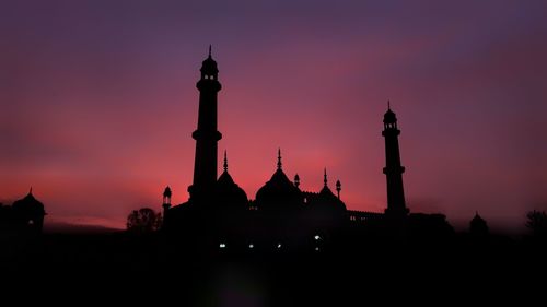 Silhouette of building at night