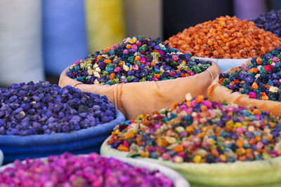 Spices for sale at market stall