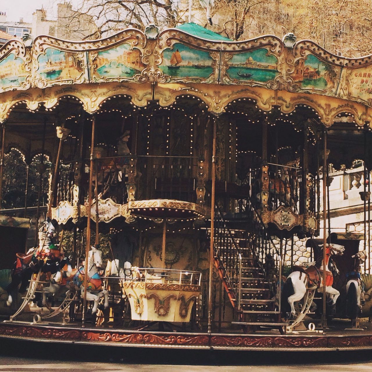 Carousel in amusement park