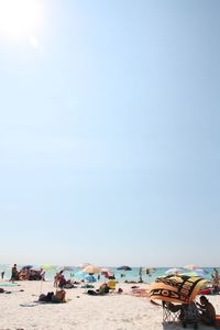 Scenic view of beach against clear sky