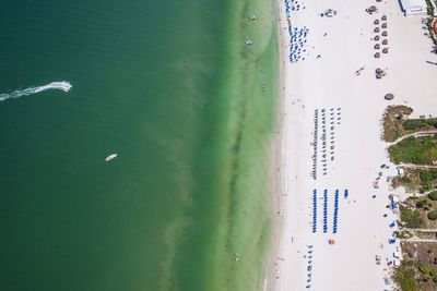 High angle view of beach