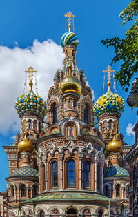 Low angle view of cathedral against building