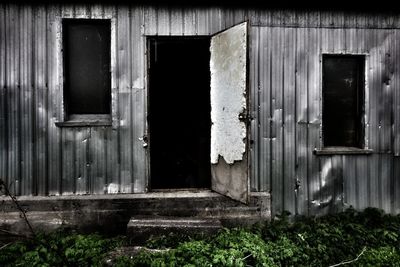 Closed door of old building