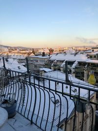 High angle view of river during winter