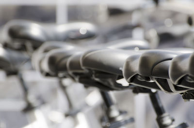 Close-up of bicycles