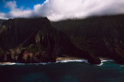 Scenic view of rocky mountains against sky