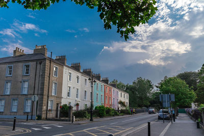 Road against sky in city
