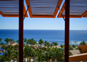 Beautiful view of ocean and tourist resort