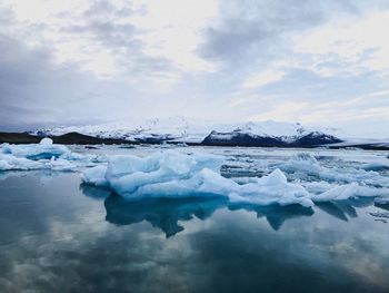 Scenic view of sea during winter