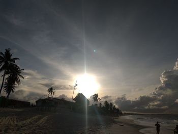 Scenic view of sea against sky at sunset