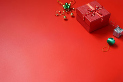 High angle view of christmas decoration