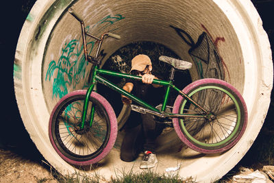 Man cycling in bicycle