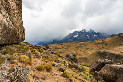 Scenic view of mountains against sky