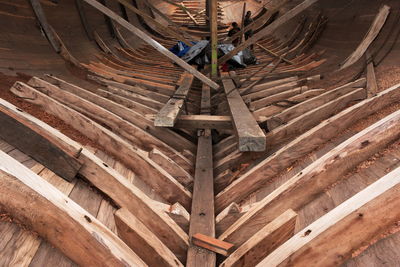 Low angle view of wooden structure