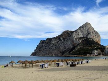 Scenic view of beach against sky