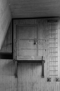 Closed door of old building