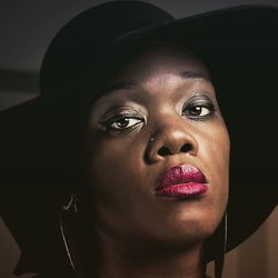 Close-up portrait of young woman