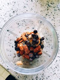 High angle view of food in plate