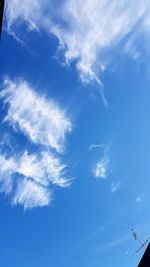 Low angle view of blue sky