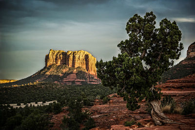 Scenic view of mountains against sky