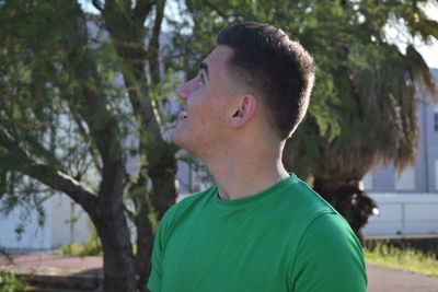 Portrait of teenage boy looking at camera