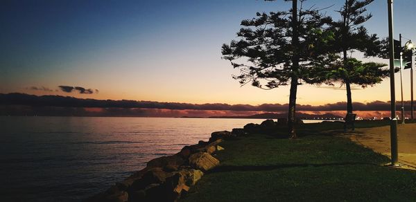 Scenic view of sea during sunset