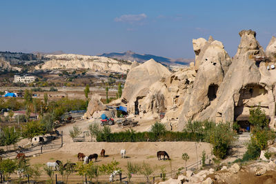 View of a building with mountain in background