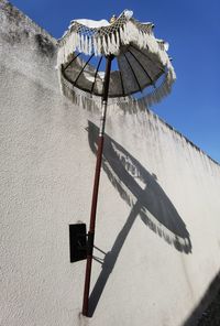 Low angle view of roof against clear sky