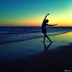 Scenic view of sea at sunset