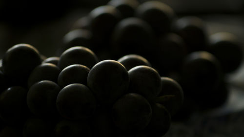 Close-up of stack against black background