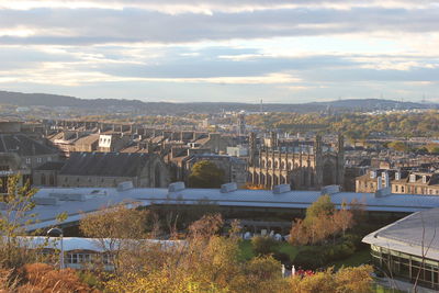 High angle view of city