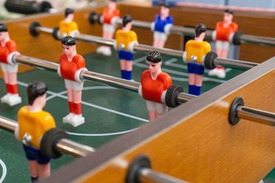 Close-up of foosball
