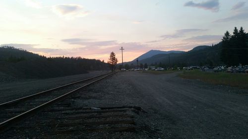 View of railroad tracks against sky