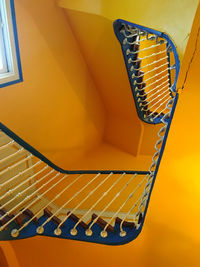 High angle view of spiral staircase