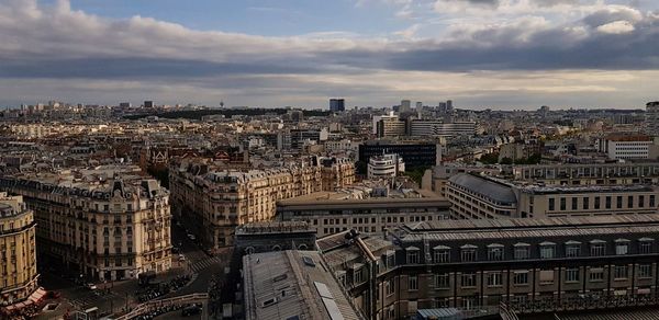 High angle view of buildings in city