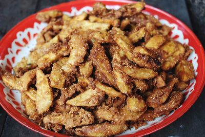 Close-up of food in bowl on table