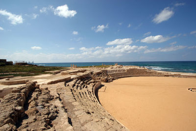 Scenic view of beach against sky