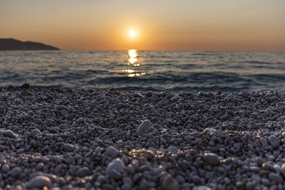 Scenic view of sea during sunset