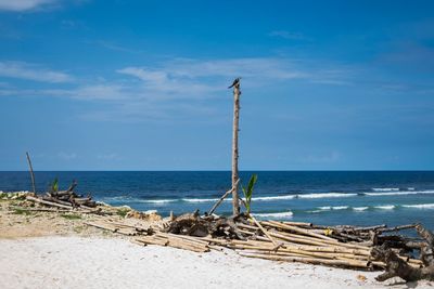 Scenic view of beach against sky